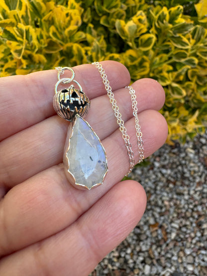Moonstone Pumpkin Necklace