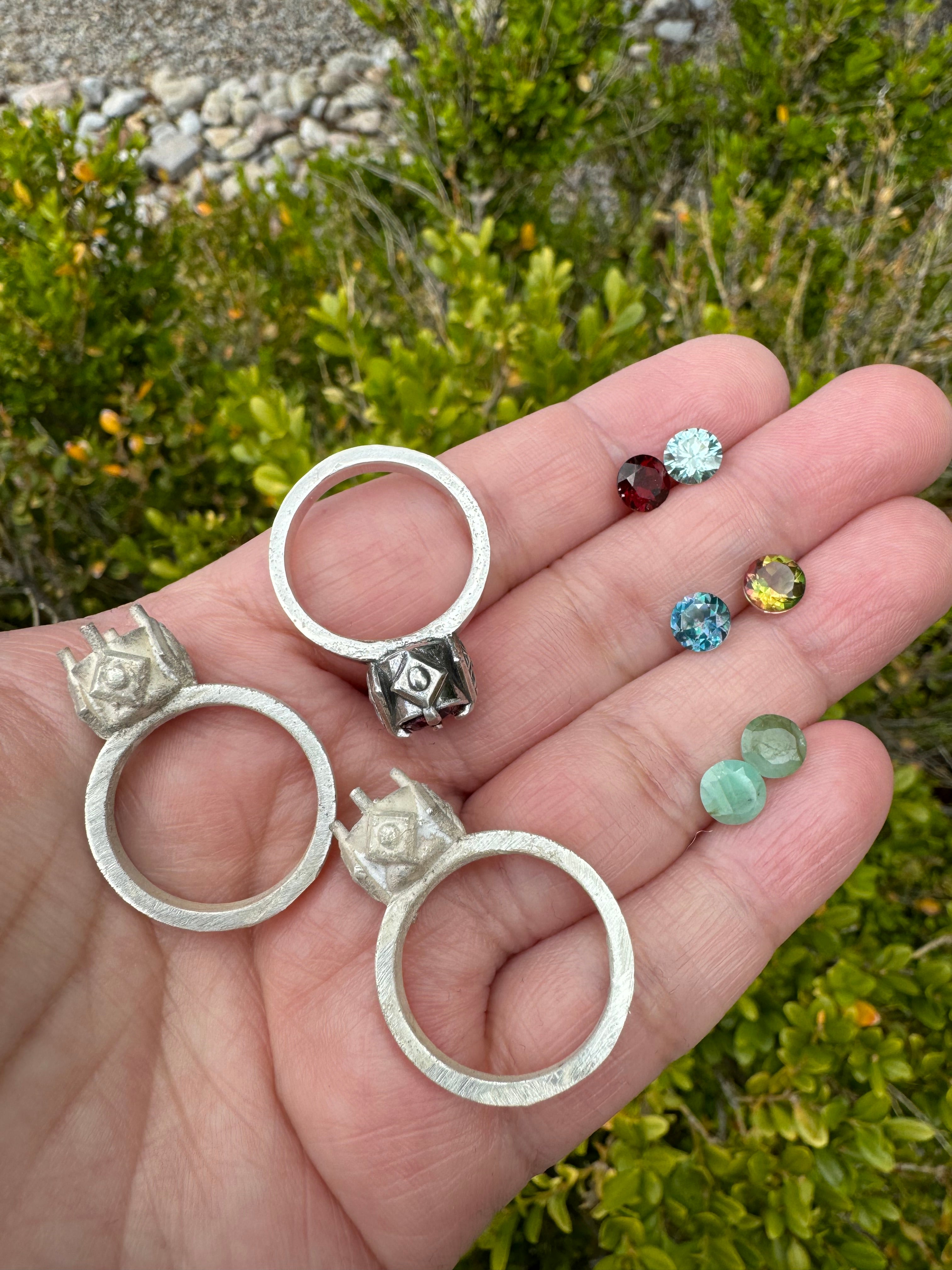 Pink Tourmaline Navajo Ring (Sz 8)