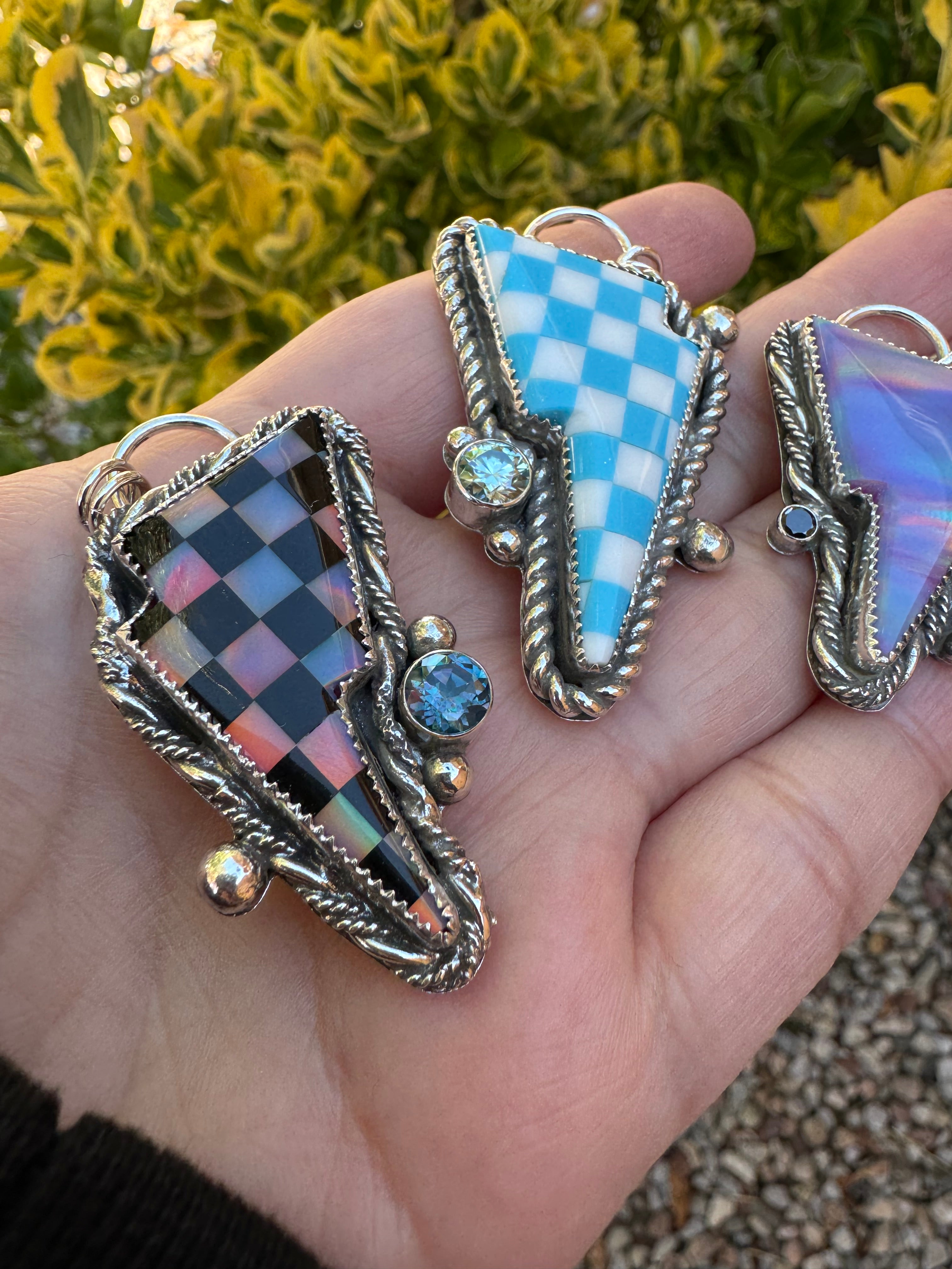 Aurora Opal Topaz Bolt Necklace