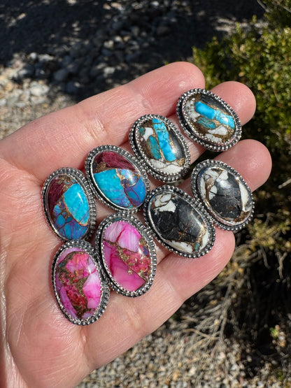 White Buffalo Mohave Stud Earrings