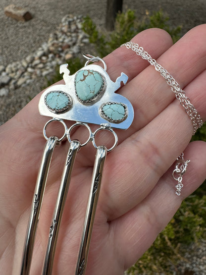 Lone Mountain Turq. Thundercloud Necklace