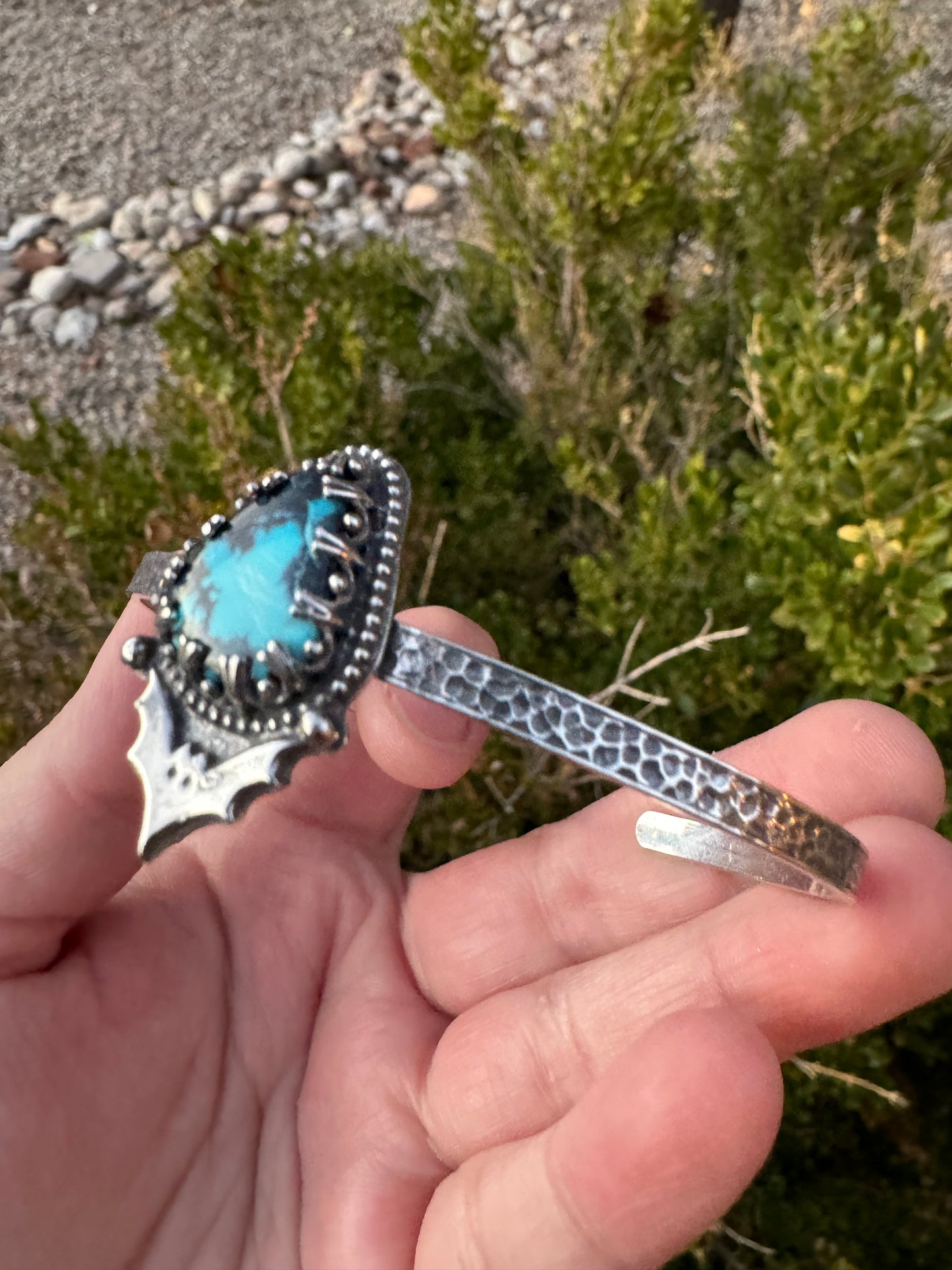 Lone Mountain Turquoise Bat Bracelet