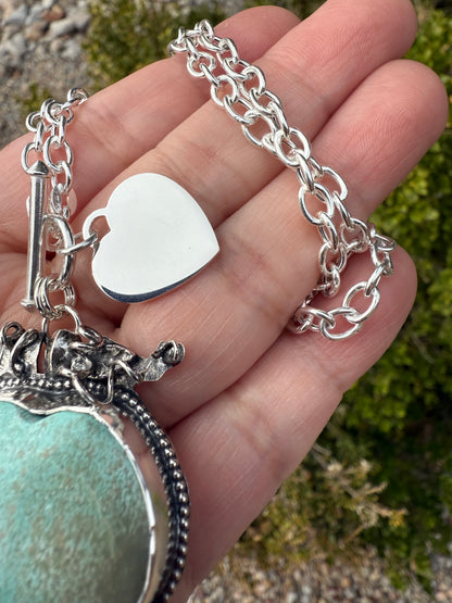 Large Kingman Turquoise Pumpkin Necklace