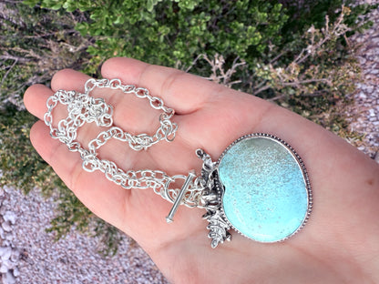 Large Kingman Turquoise Pumpkin Necklace
