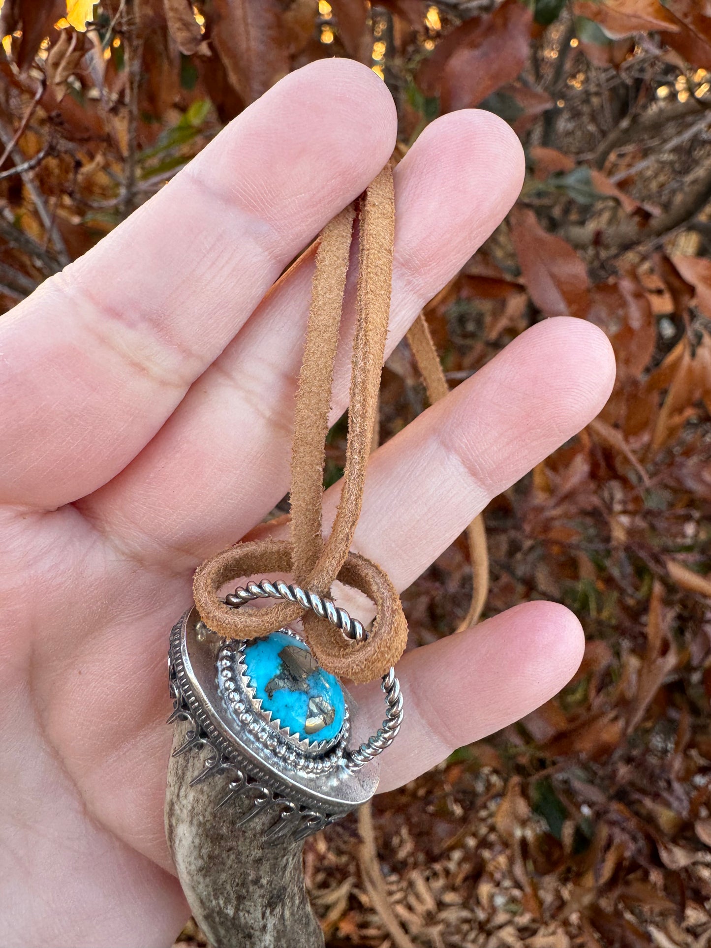 Mexican Turquoise Antler Necklace