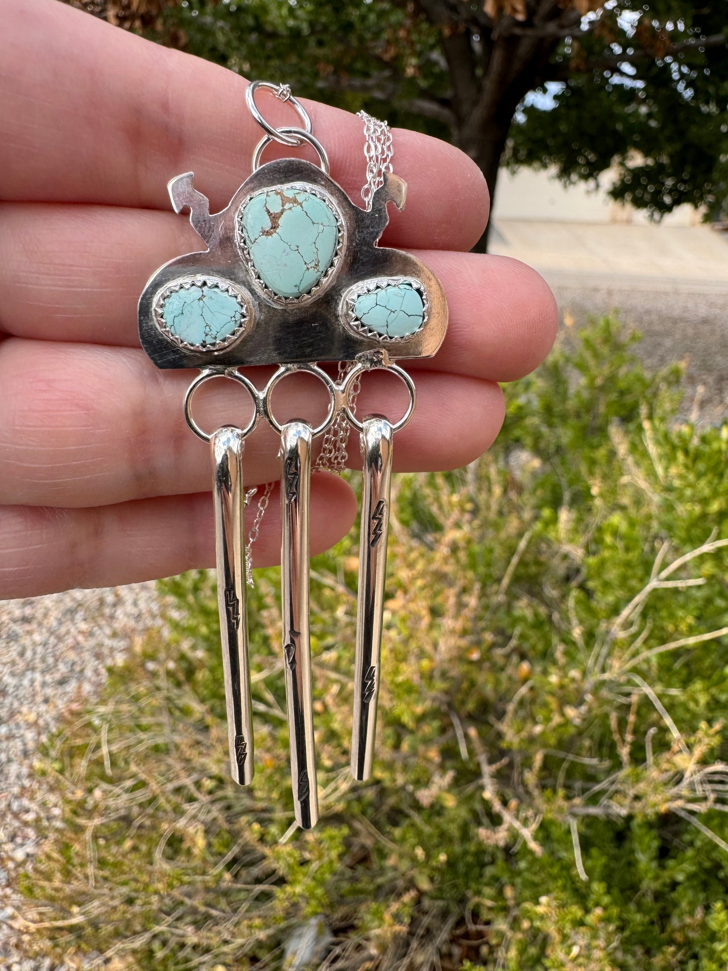 Lone Mountain Turq. Thundercloud Necklace