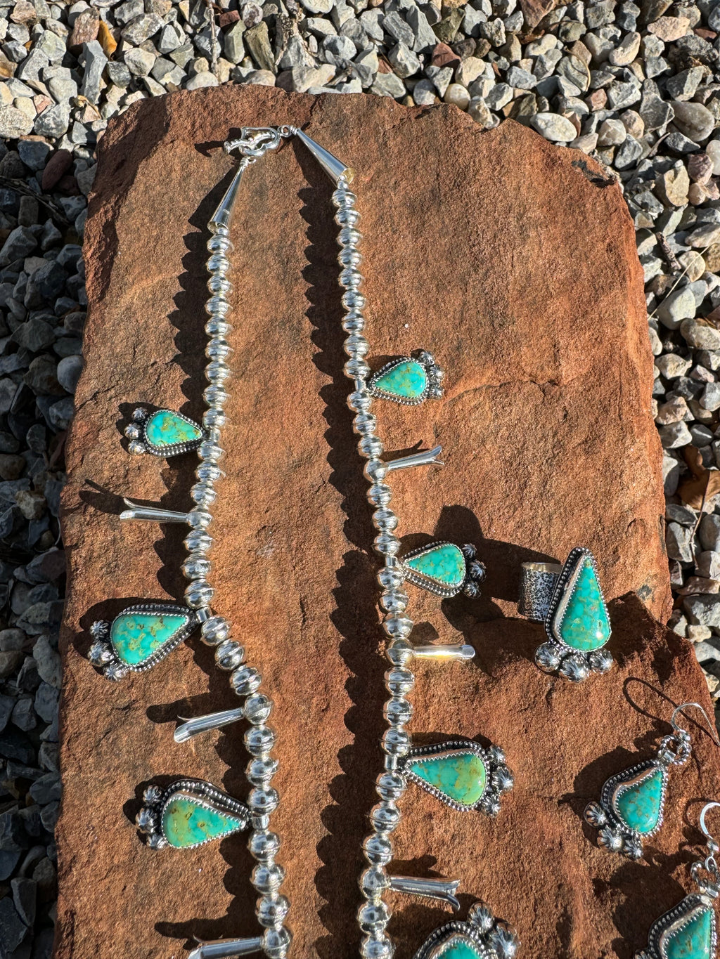 Sonoran Turquoise Concho Squash Blossom Set