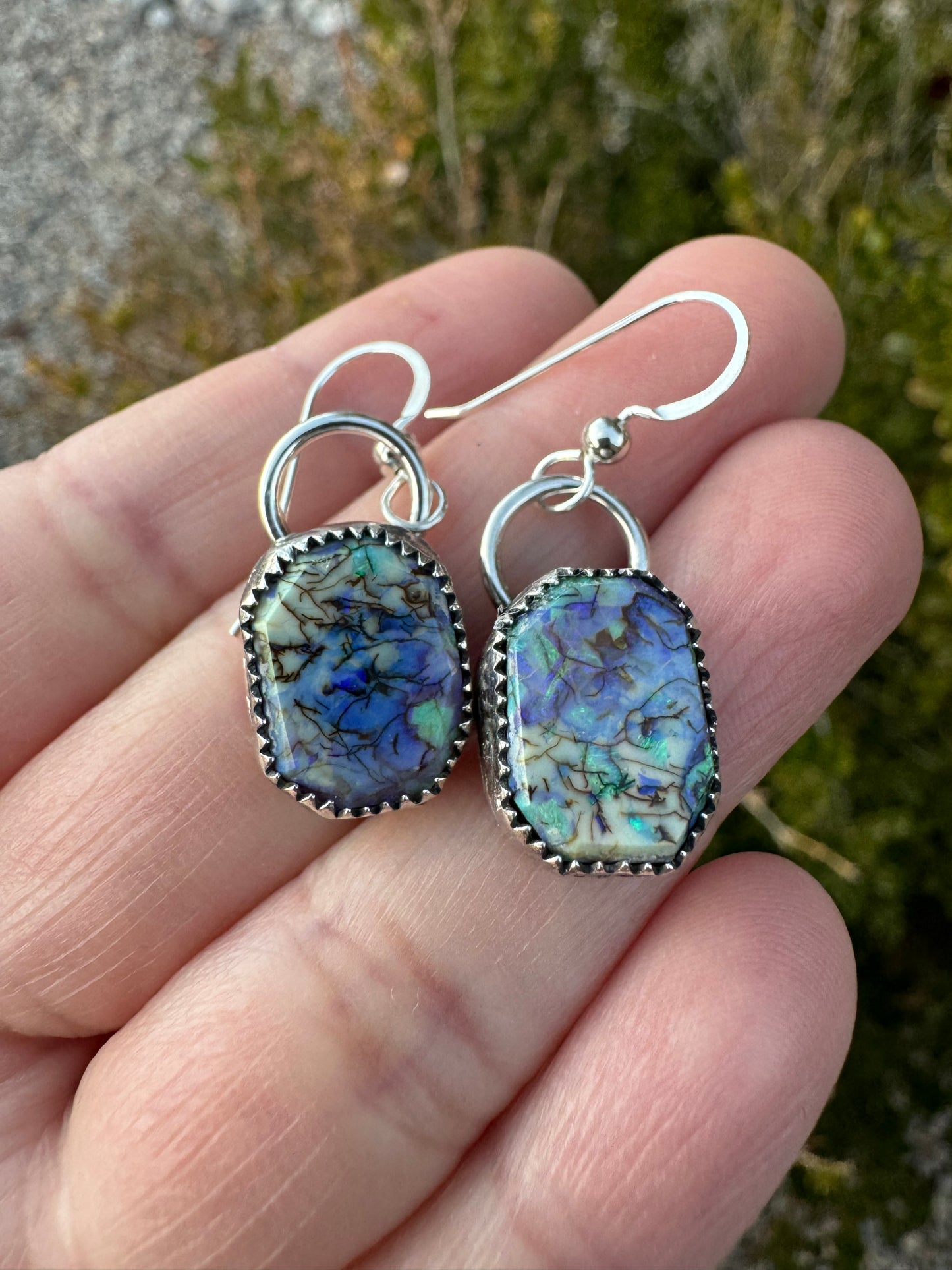 Sterling Opal Earrings