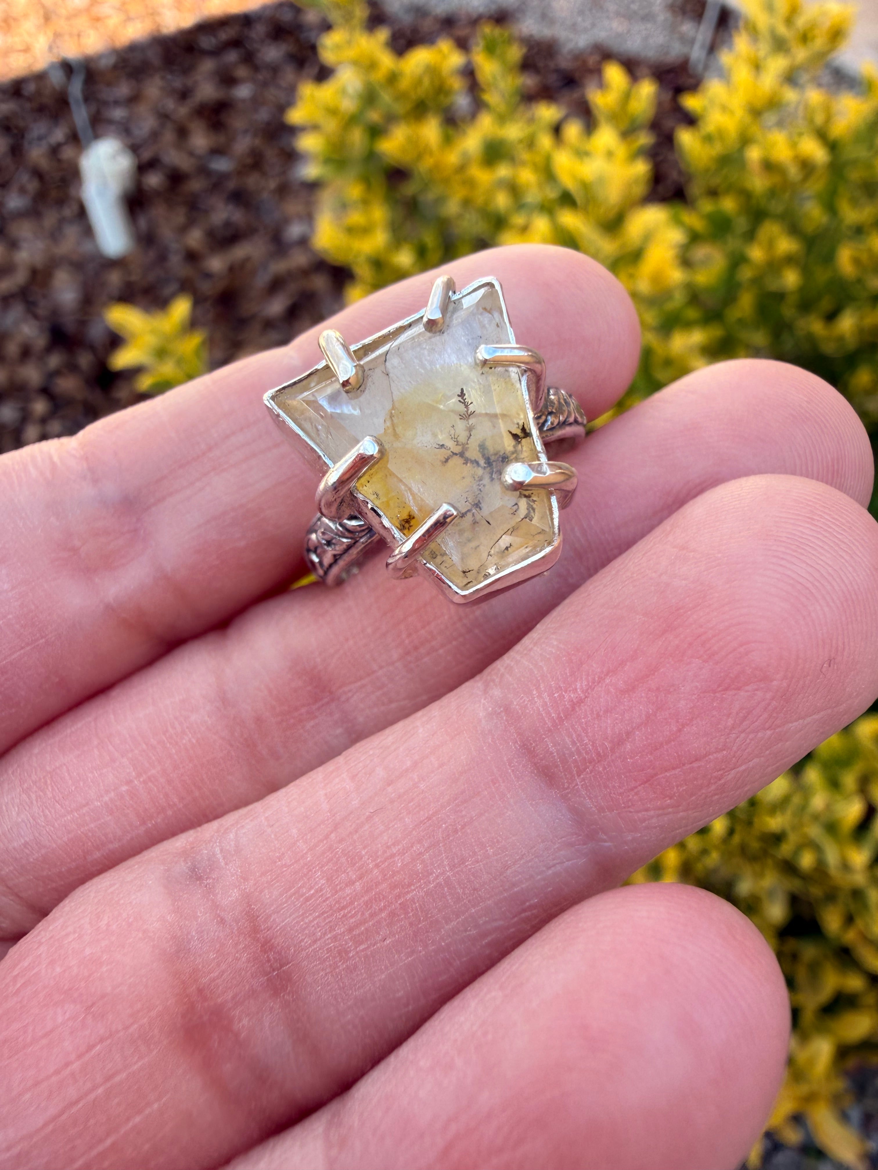 Moss Agate Ring (Sz 7)