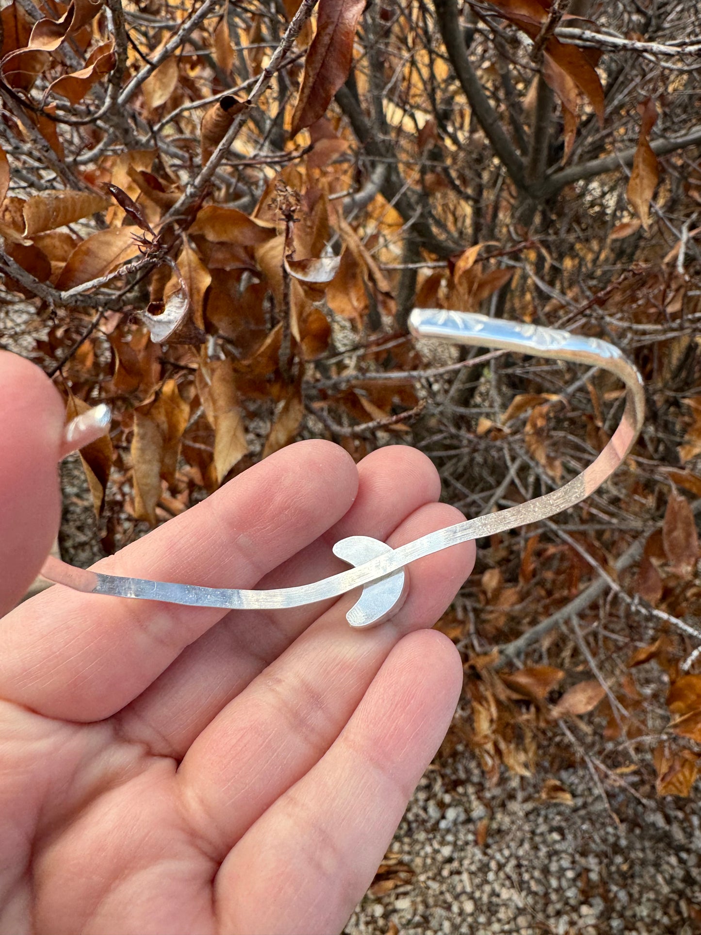 Black Aurora Opal Mini Moon Bracelet