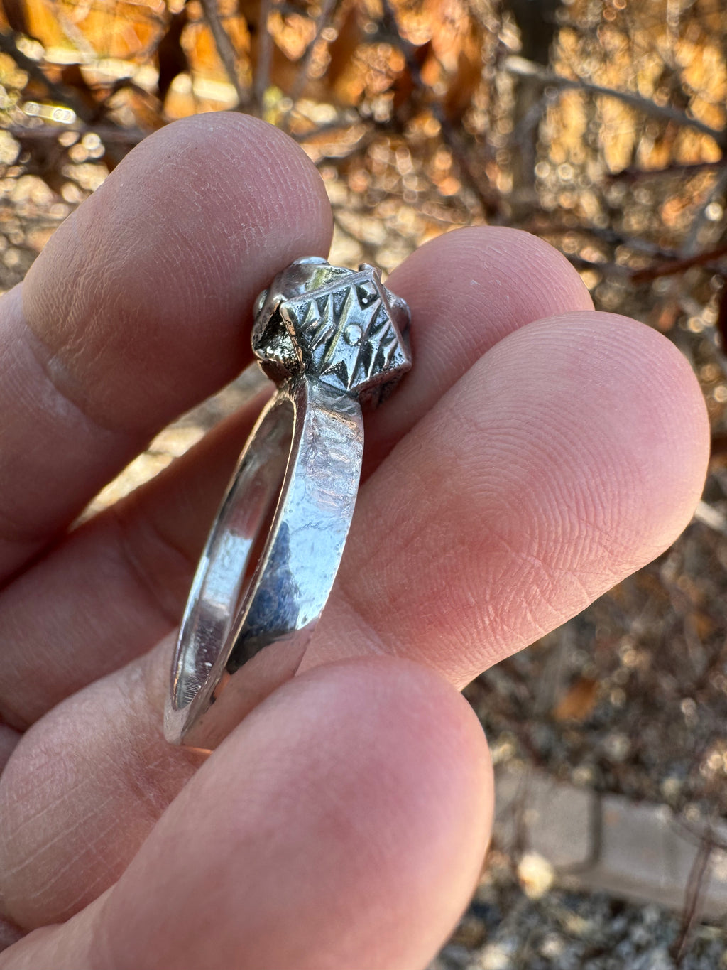 Pink Tourmaline Navajo Ring (Sz 8)