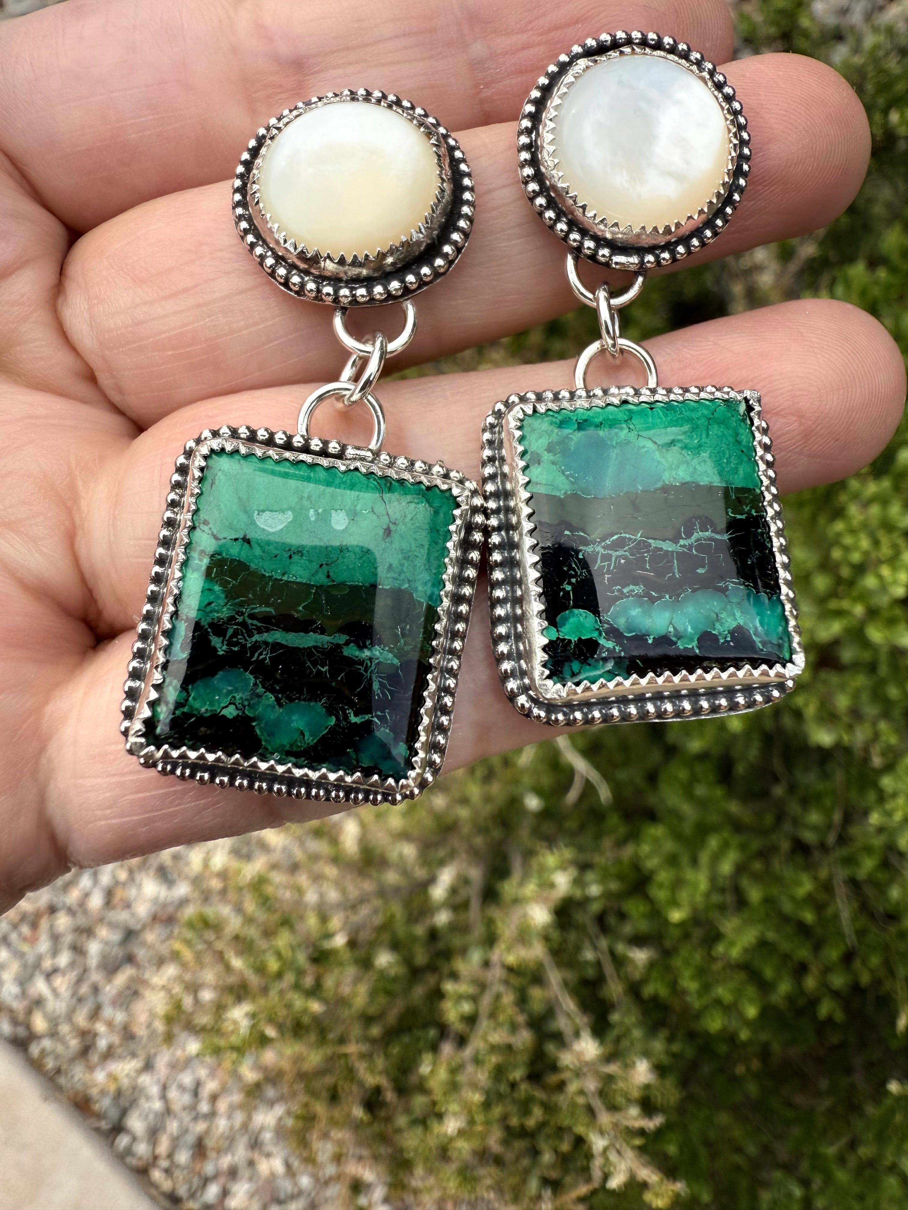 Azurite Malachite Squares & Pearls