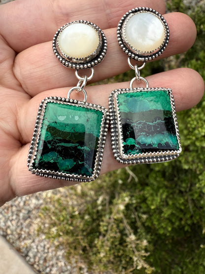 Azurite Malachite Squares & Pearls