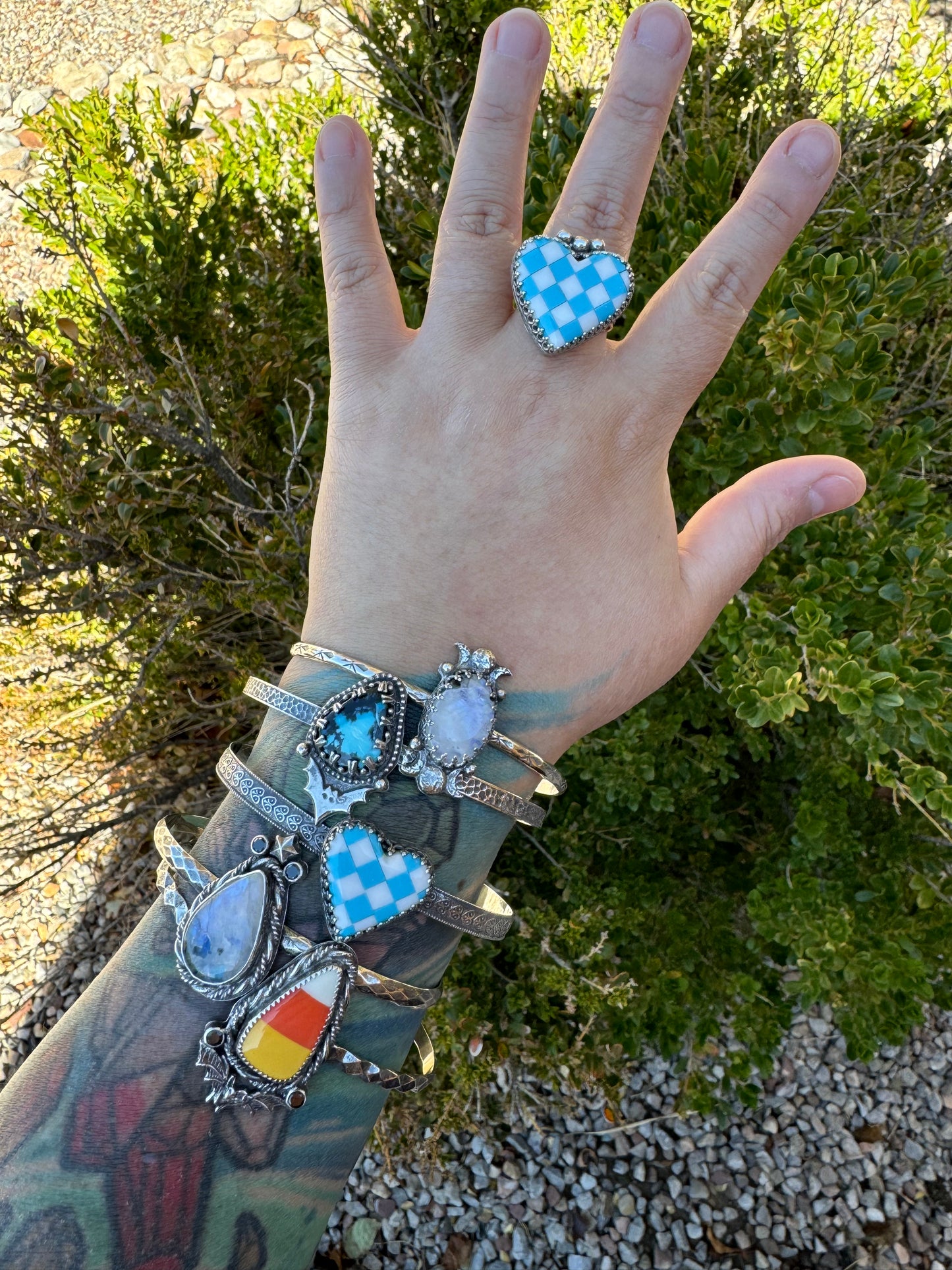 Lone Mountain Turquoise Bat Bracelet