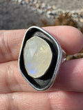 Moonstone Shadowbox Ring (Sz 4-4.25)