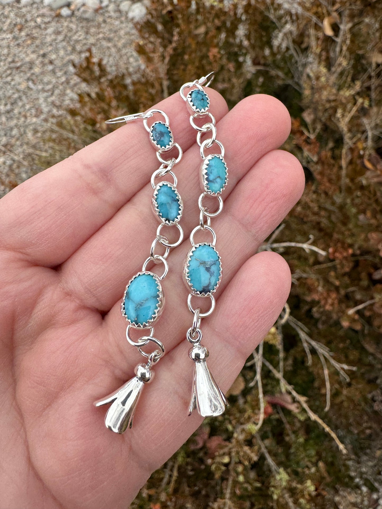 Squash Blossom Dangling Earrings (3)