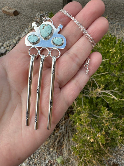 Lone Mountain Turq. Thundercloud Necklace