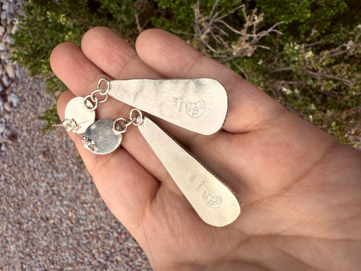 Kingman Turquoise Drops & Pearl Earrings