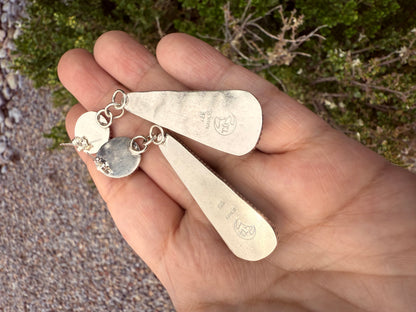 Kingman Turquoise Drops & Pearl Earrings