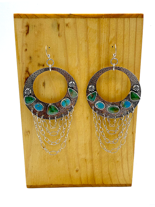 Navajo Multi-Chain Hoop Earrings