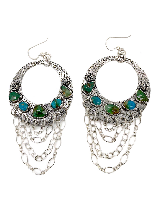 Navajo Multi-Chain Hoop Earrings