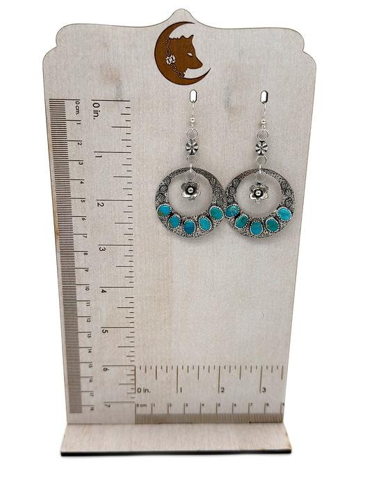 Navajo Floral Hoop Earrings