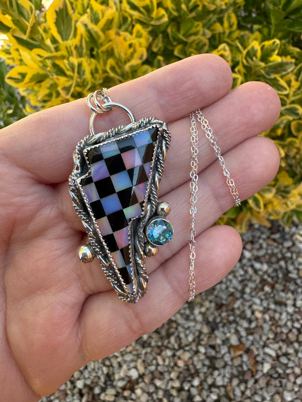 Aurora Opal Topaz Bolt Necklace