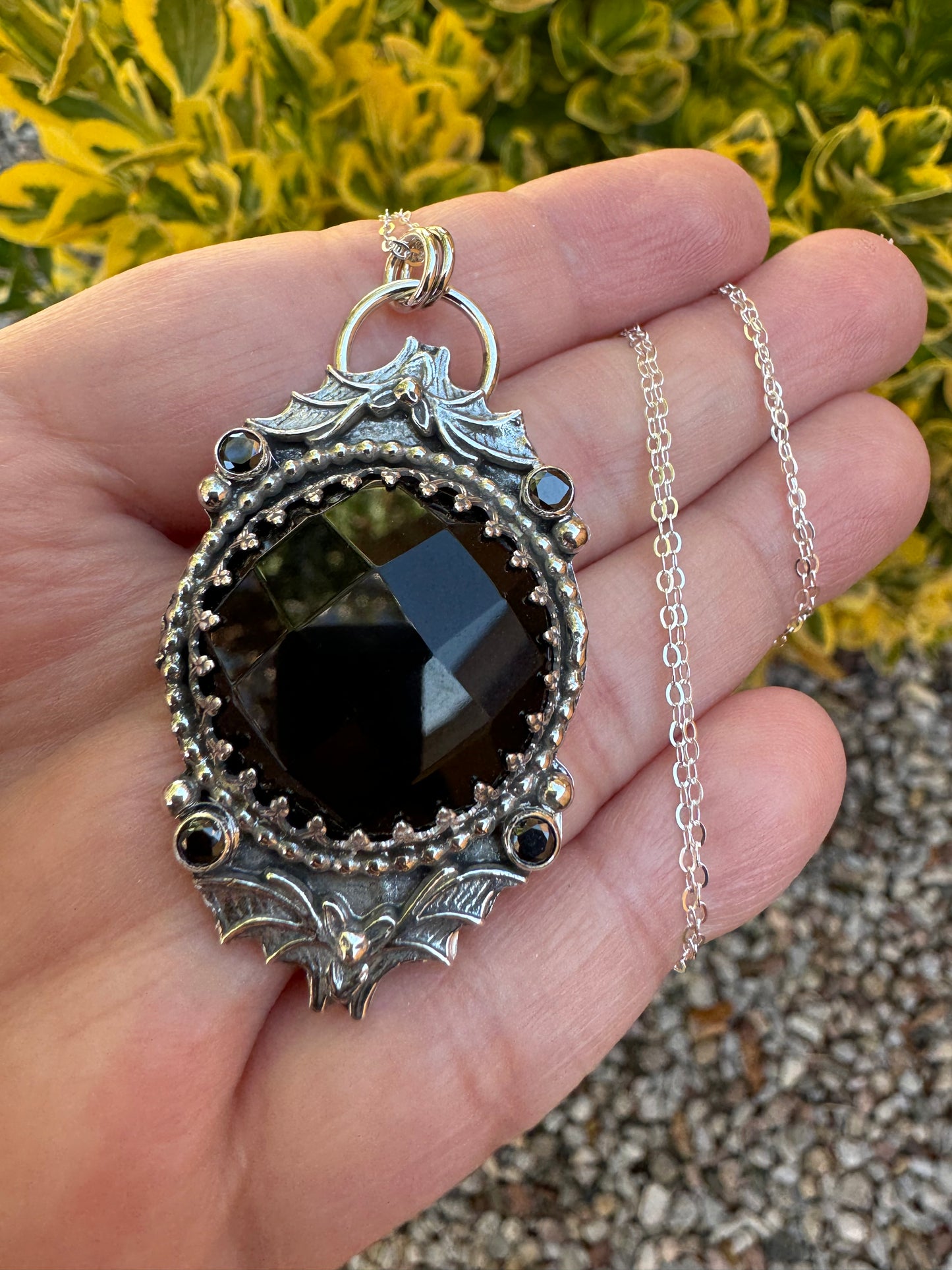 Onyx Bats Necklace