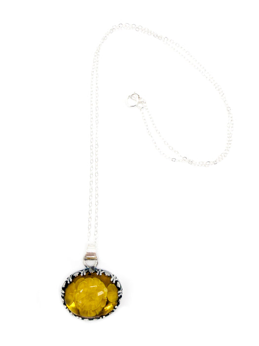 Amber Intaglio Floral Everyday Necklace