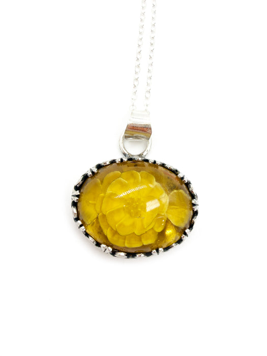 Amber Intaglio Floral Everyday Necklace
