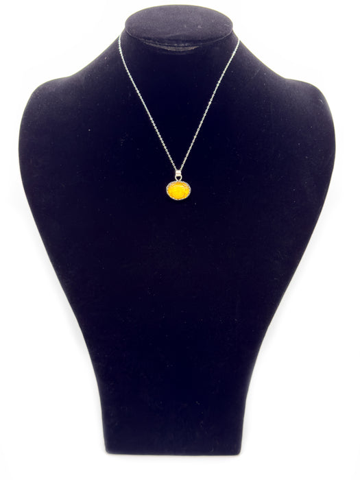 Amber Intaglio Floral Everyday Necklace