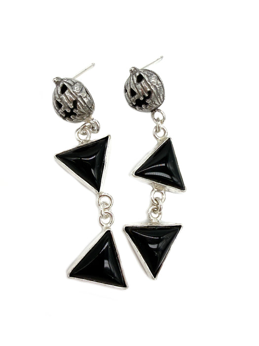 Onyx Pumpkin Dangling Earrings