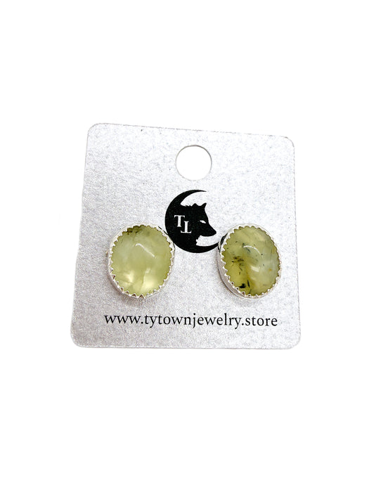 Prehnite Stud Earrings 1