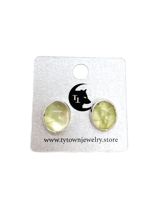Prehnite Stud Earrings 2