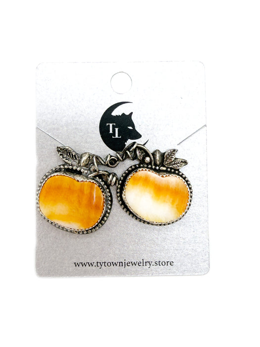 Spiny Oyster Pumpkin Earrings