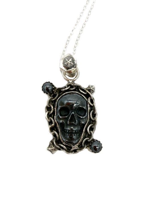Hematite Skull Necklace