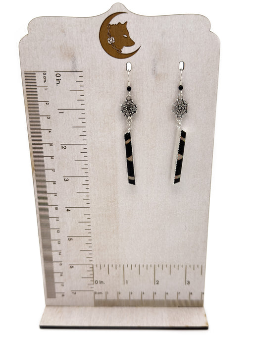 Jet + Opal Spider Dangle Earrings
