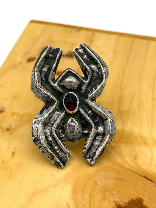 Navajo Sandcast Spider Ring (Sz 8)