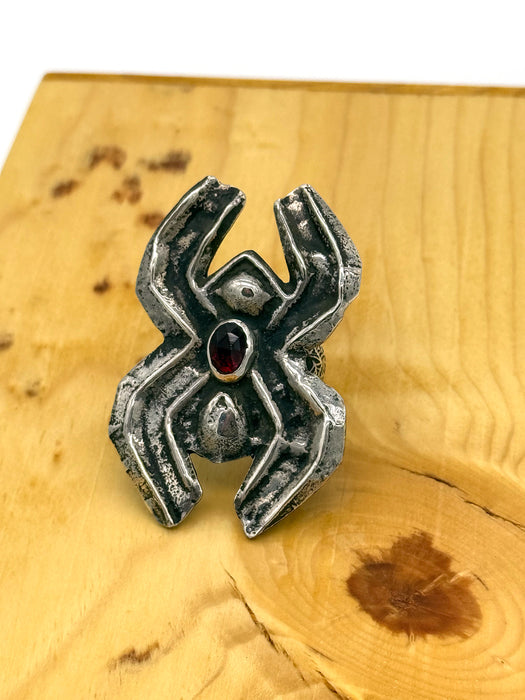 Navajo Sandcast Spider Ring (Sz 8)