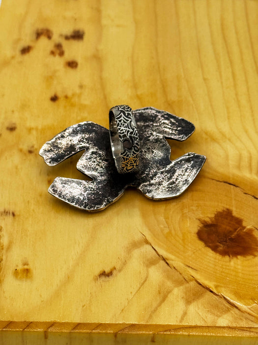 Navajo Sandcast Spider Ring (Sz 8)