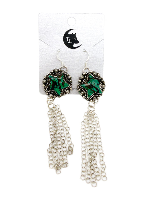 Malachite/Azurite Star Earrings