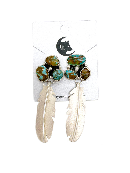 Royston Turquoise Feather Earrings