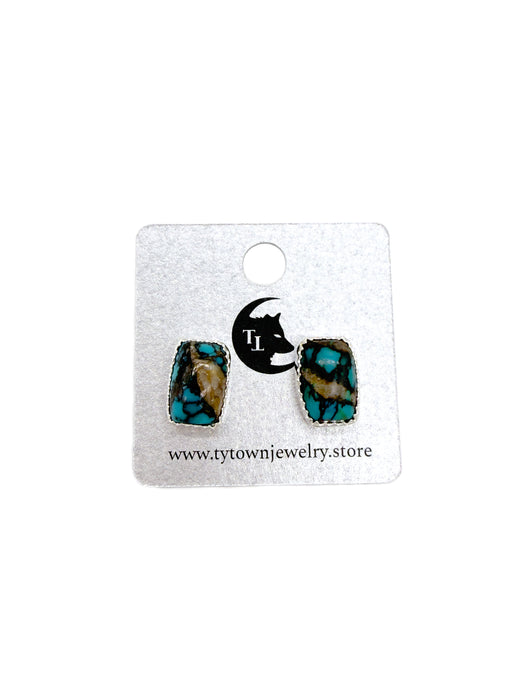 Chinese Turquoise Stud Earrings
