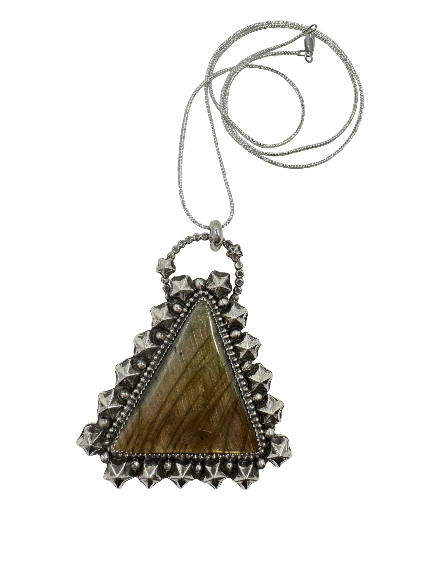 High Flash Labradorite Star Pendant